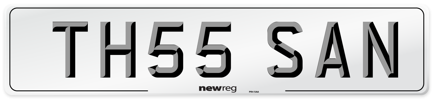 TH55 SAN Number Plate from New Reg